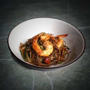 Yakisoba gamberi e verdure